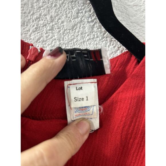 Vintage Scarlett Union Tag Ribbed Long Sleeve Red Dress Size 1 Bodycon USA Made - Picture 6 of 16